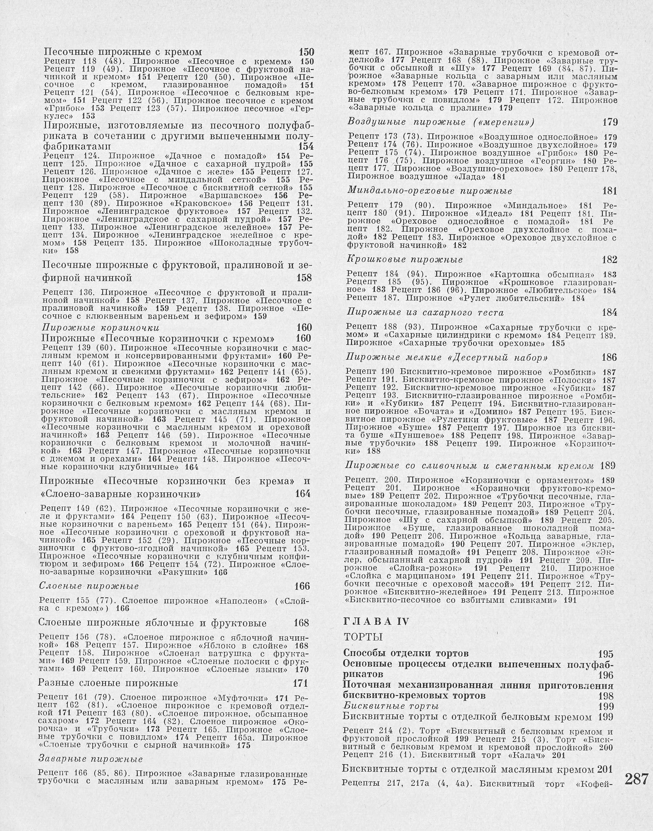 Производство пирожных и тортов П.С. Мархель, Ю.Л. Гопенштейн, С.В. Смелов 1974 г. страница 287